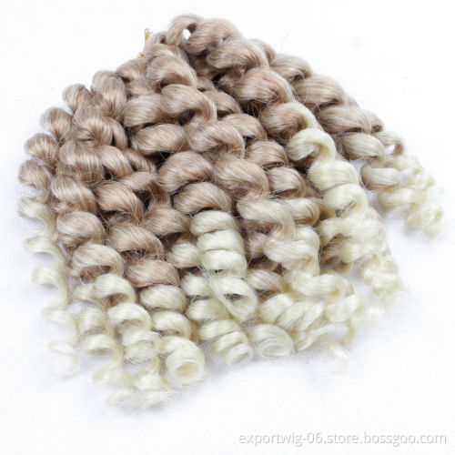 Wholesale 2x Value Afro Bounce Twist Model braiding 8inch Wand Curl Crochet Braid Synthetic Hair for America